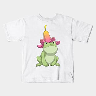 Frog with Plumeria Kids T-Shirt